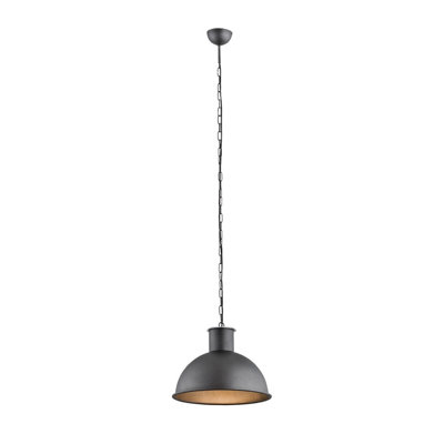 Luminosa Lighting Luminosa Eufrat Dome Pendant Ceiling Light Anthracite Structure from B&Q