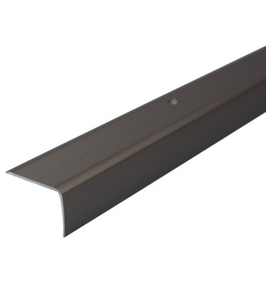 Cayrus World Of Finishing Aluminium Non Slip Stair Nosing Edge Trim 41X26.6mm Ribbed Step Protector A42 Champagne -0.9M from B&Q