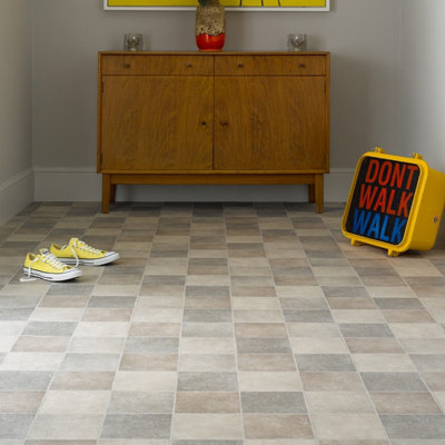 592 Pompei Stone Effect with High Floor Grip Lino Flooring Sheet Vinyl Flooring -1m(3'3") X 2m(6'6")-2m² - 4