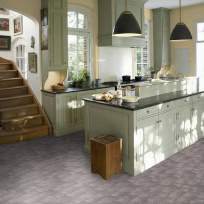 593 Galerie Stone Effect with High Floor Grip Lino Flooring Sheet Vinyl Flooring  -5m(16'4") X 3m(9'9")-15m² - 5