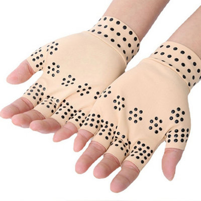 Arthritis Compression Fingerless Gloves-Nude (Pair) from B&Q