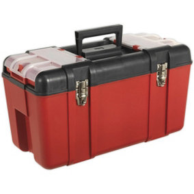 595 x 300 x 330mm Tool Box & Tote Tray - Portable Storage Organizer Compartments