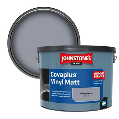 Johnstone's Trade Covaplus Vinyl Matt Walls & Ceilings Emulsion Paint Amethyst Haze (Ppg13-23) 10L from B&Q