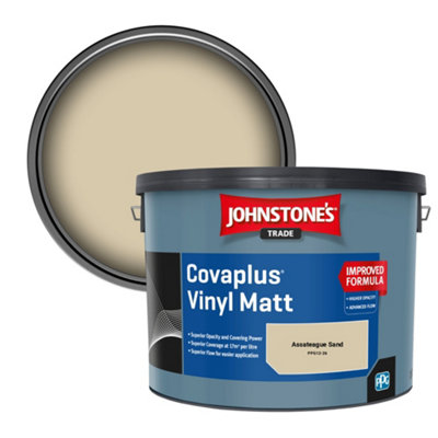 Johnstone's Trade Covaplus Vinyl Matt Walls & Ceilings Emulsion Paint Assateague Sand (Ppg12-26) 10L from B&Q