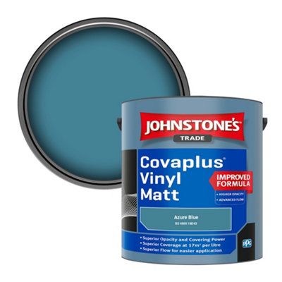 Johnstone's Trade Covaplus Vinyl Matt Walls & Ceilings Emulsion Paint Azure Blue (18D43) 2.5L from B&Q