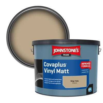 Johnstone's Trade Covaplus Vinyl Matt Walls & Ceilings Emulsion Paint Beige Tellin (Ppg15-31) 10L from B&Q