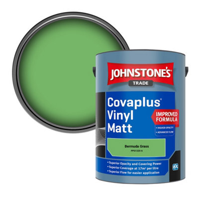 Johnstone's Trade Covaplus Vinyl Matt Walls & Ceilings Emulsion Paint Bermuda Grass (Ppg1225-6) 5L from B&Q