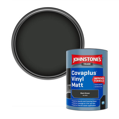 Johnstone's Trade Covaplus Vinyl Matt Walls & Ceilings Emulsion Paint Black Brown (Ral 8022) 1L from B&Q