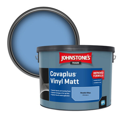 Johnstone's Trade Covaplus Vinyl Matt Walls & Ceilings Emulsion Paint Boudoir Blue (Ppg1244-4) 10L from B&Q