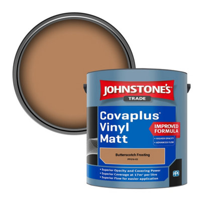 Johnstone's Trade Covaplus Vinyl Matt Walls & Ceilings Emulsion Paint Butterscotch Frosting (Ppg16-03) 2.5L from B&Q