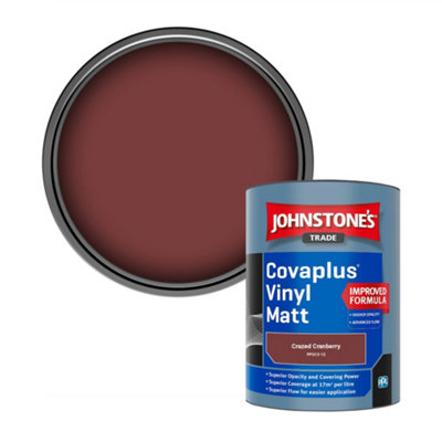 Johnstone's Trade Covaplus Vinyl Matt Walls & Ceilings Emulsion Paint Crazed Cranberry (Ppg13-12) 1L from B&Q