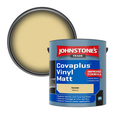 Johnstone's Trade Covaplus Vinyl Matt Walls & Ceilings Emulsion Paint Demeter (Ppg11-01) 2.5L from B&Q
