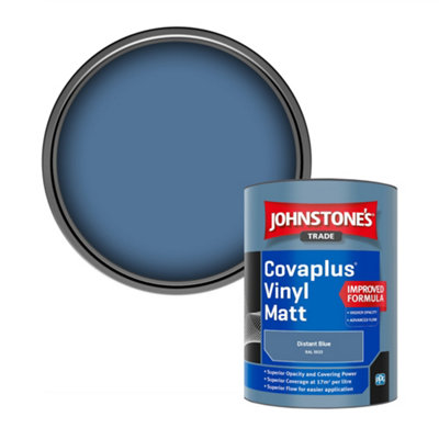 Johnstone's Trade Covaplus Vinyl Matt Walls & Ceilings Emulsion Paint Distant Blue (Ral 5023) 1L from B&Q