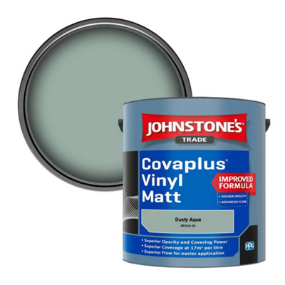 Johnstone's Trade Covaplus Vinyl Matt Walls & Ceilings Emulsion Paint Dusty Aqua (Ppg10-29) 2.5L from B&Q