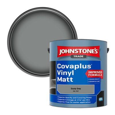 Johnstone's Trade Covaplus Vinyl Matt Walls & Ceilings Emulsion Paint Dusty Grey (Ral 7037) 2.5L from B&Q