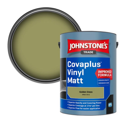 Johnstone's Trade Covaplus Vinyl Matt Walls & Ceilings Emulsion Paint Golden Grass (Ppg1119-6) 5L from B&Q
