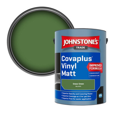 Johnstone's Trade Covaplus Vinyl Matt Walls & Ceilings Emulsion Paint Grass Green (Ral 6010) 5L from B&Q