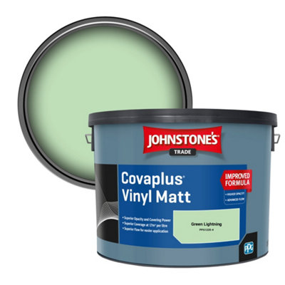 Johnstone's Trade Covaplus Vinyl Matt Walls & Ceilings Emulsion Paint Green Lightning (Ppg1225-4) 10L from B&Q