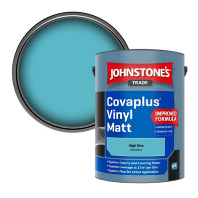 Johnstone's Trade Covaplus Vinyl Matt Walls & Ceilings Emulsion Paint High Dive (Ppg1236-5) 5L from B&Q