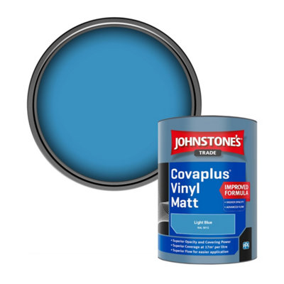 Johnstone's Trade Covaplus Vinyl Matt Walls & Ceilings Emulsion Paint Light Blue (Ral 5012) 1L from B&Q