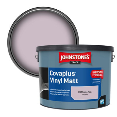 Johnstone's Trade Covaplus Vinyl Matt Walls & Ceilings Emulsion Paint Old Mission Pink (Ppg1046-3) 10L from B&Q