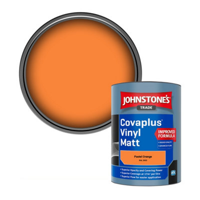 Johnstone's Trade Covaplus Vinyl Matt Walls & Ceilings Emulsion Paint Pastel Orange (Ral 2003) 1L from B&Q