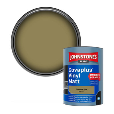 Johnstone's Trade Covaplus Vinyl Matt Walls & Ceilings Emulsion Paint Pineapple Sage (Ppg1111-5) 1L from B&Q