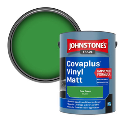 Johnstone's Trade Covaplus Vinyl Matt Walls & Ceilings Emulsion Paint Pure Green (Ral 6037) 5L from B&Q