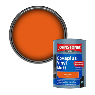 Johnstone's Trade Covaplus Vinyl Matt Walls & Ceilings Emulsion Paint Ral Orange (Ral 2017) 1L from B&Q