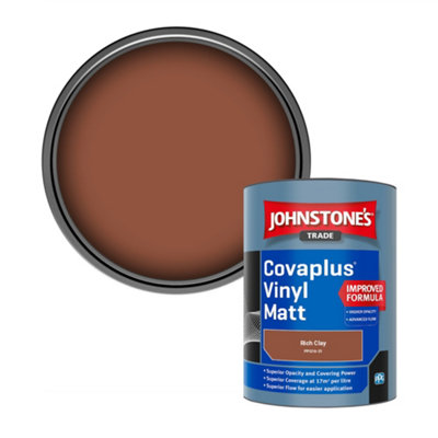 Johnstone's Trade Covaplus Vinyl Matt Walls & Ceilings Emulsion Paint Rich Clay (Ppg16-31) 1L from B&Q