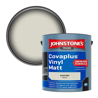 Johnstone's Trade Covaplus Vinyl Matt Walls & Ceilings Emulsion Paint Scotch Mist (Ppg14-07) 2.5L from B&Q