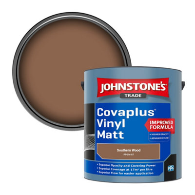 Johnstone's Trade Covaplus Vinyl Matt Walls & Ceilings Emulsion Paint Southern Wood (Ppg16-07) 2.5L from B&Q