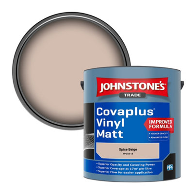 Johnstone's Trade Covaplus Vinyl Matt Walls & Ceilings Emulsion Paint Spice Beige (Ppg18-14) 2.5L from B&Q