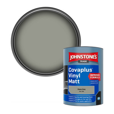 Johnstone's Trade Covaplus Vinyl Matt Walls & Ceilings Emulsion Paint Stone Grey (Ral 7030) 1L from B&Q