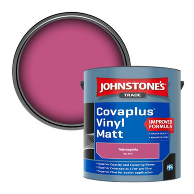 Johnstone's Trade Covaplus Vinyl Matt Walls & Ceilings Emulsion Paint Telemagenta (Ral 4010) 2.5L from B&Q