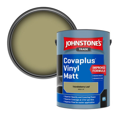 Johnstone's Trade Covaplus Vinyl Matt Walls & Ceilings Emulsion Paint Thimbleberry Leaf (Ppg11-31) 5L from B&Q