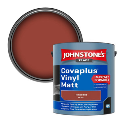 Johnstone's Trade Covaplus Vinyl Matt Walls & Ceilings Emulsion Paint Tomato Red (Ral 3013) 2.5L from B&Q