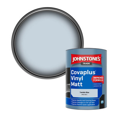 Johnstone's Trade Covaplus Vinyl Matt Walls & Ceilings Emulsion Paint Twinkle Blue (Ppg1165-2) 1L from B&Q