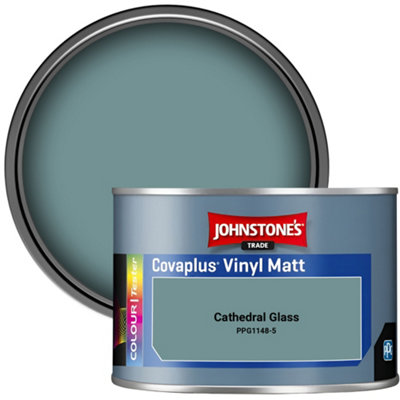 Johnstone's Trade Covaplus Vinyl Matt Walls & Ceilings Emulsion Paint Cathedral Glass (Ppg1148-5) 350Ml Tester Pot from B&Q