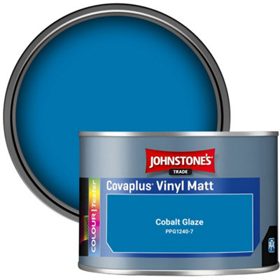 Johnstone's Trade Covaplus Vinyl Matt Walls & Ceilings Emulsion Paint Cobalt Glaze (Ppg1240-7) 350Ml Tester Pot from B&Q