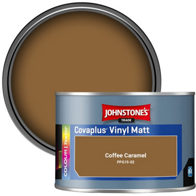 Johnstone's Trade Covaplus Vinyl Matt Walls & Ceilings Emulsion Paint Coffee Caramel (Ppg15-02) 350Ml Tester Pot from B&Q
