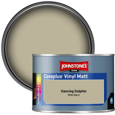 Johnstone's Trade Covaplus Vinyl Matt Walls & Ceilings Emulsion Paint Dancing Dolphin (Ppg1102-3) 350Ml Tester Pot from B&Q