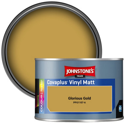 Johnstone's Trade Covaplus Vinyl Matt Walls & Ceilings Emulsion Paint Glorious Gold (Ppg1107-6) 350Ml Tester Pot from B&Q