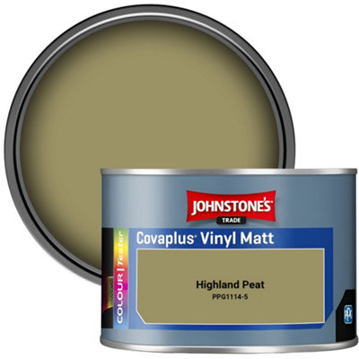 Johnstone's Trade Covaplus Vinyl Matt Walls & Ceilings Emulsion Paint Highland Peat (Ppg1114-5) 350Ml Tester Pot from B&Q