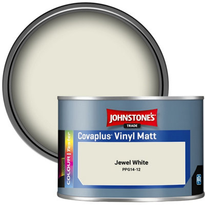 Johnstone's Trade Covaplus Vinyl Matt Walls & Ceilings Emulsion Paint Jewel White (Ppg14-12) 350Ml Tester Pot from B&Q
