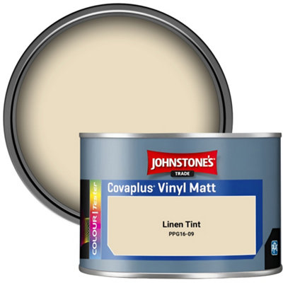 Johnstone's Trade Covaplus Vinyl Matt Walls & Ceilings Emulsion Paint Linen Tint (Ppg16-09) 350Ml Tester Pot from B&Q