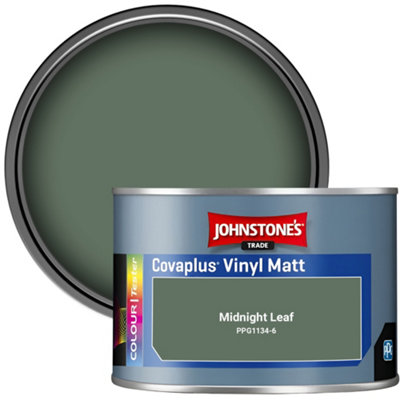 Johnstone's Trade Covaplus Vinyl Matt Walls & Ceilings Emulsion Paint Midnight Leaf (Ppg1134-6) 350Ml Tester Pot from B&Q