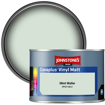 Johnstone's Trade Covaplus Vinyl Matt Walls & Ceilings Emulsion Paint Mint Wafer (Ppg1130-2) 350Ml Tester Pot from B&Q