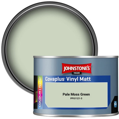 Johnstone's Trade Covaplus Vinyl Matt Walls & Ceilings Emulsion Paint Pale Moss Green (Ppg1121-3) 350Ml Tester Pot from B&Q