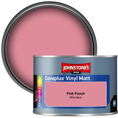 Johnstone's Trade Covaplus Vinyl Matt Walls & Ceilings Emulsion Paint Pink Punch (Ppg1184-4) 350Ml Tester Pot from B&Q